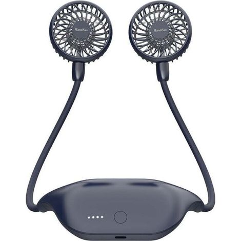 Tragbarer Nackenventilator mit 10.000 mAh, kleiner Tischventilator mit 48 Stunden Laufzeit, USB-aufladbar, 6 Geschwindigkeitsstufen, für Outdoor-Aktivitäten wie Camping und Büro - Crezuo