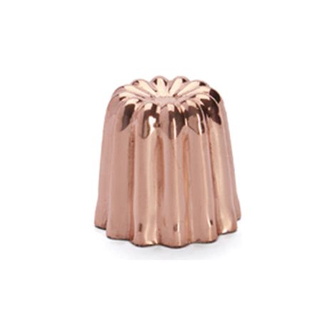 Moule cannelé en cuivre étamé – Diamètre 5 cm – Longueur 4,9 cm – Parfait pour canelés bordelais – Diffusion optimale de la chaleur – De Buyer