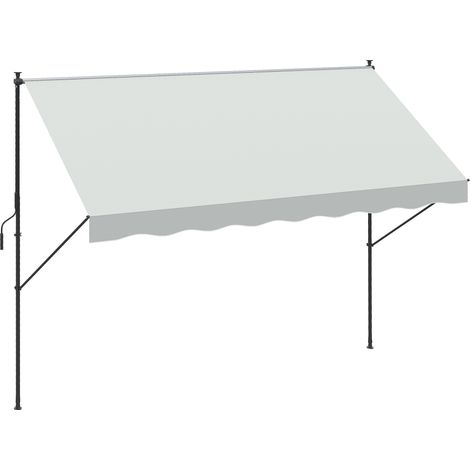 Outsunny toldo manual retráctil 300x175x210-310cm toldo ajustable con manivela protección solar UV40+ prueba de aiento para balcón jardín terraza (1/5)