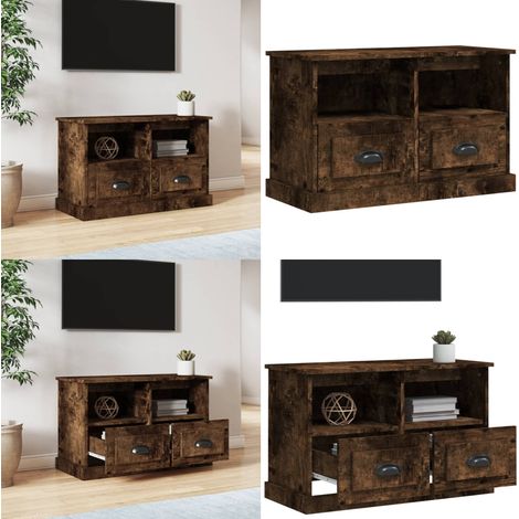 TV-Schrank Räuchereiche 80x35x50 cm Holzwerkstoff - TV Schrank ...