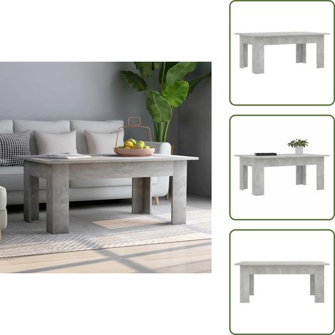 Table basse Gris béton 100x60x42 cm Bois d’ingénierie - Table Basse - Meuble Salon - Table Design - Mobilier Intérieur - Table Gris (1/5)
