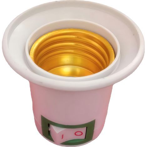 Douille Français Prise vers E27 Ampoule Socket Base Adaptateur Transporteur avec ON-OFF Commutateur (1/4)