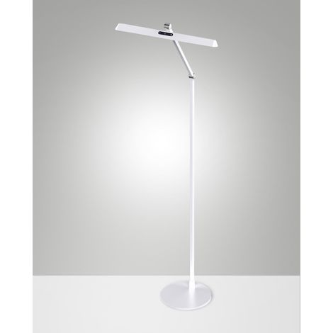 Lampada da terra Beba LED 12W 1340lm, Struttura in alluminio e metacrilato, Dimmerabile al tocco, IP20, 106cm, Colore Bianco - Beba
