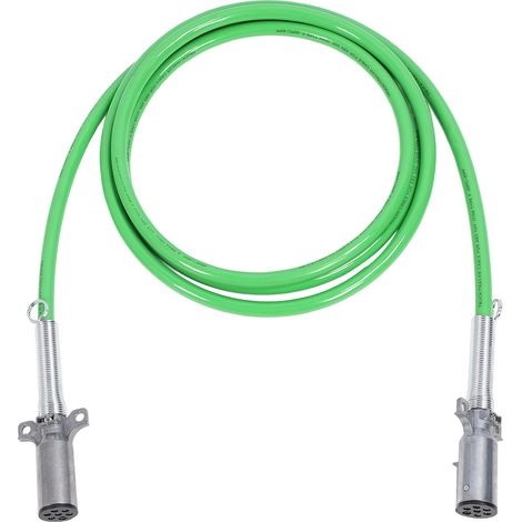 Cordon de remorque à 7 voies de 15 pieds, fil d'alimentation électrique ABS robuste et résistant aux intempéries pour semi-camions, tracteurs, remorques (1/5)