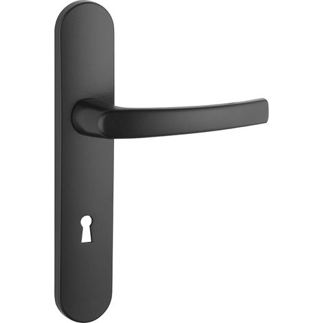 Thirard – Poignée de porte d'intérieur Sultane – Zamak fondu anthracite – Carré 7mm – Entr'axes 195mm – Avec trou de clé