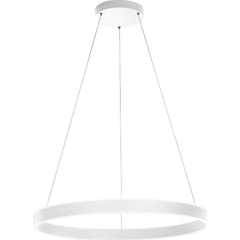 Suspension Led 80W 6400Lm En Métal Blanc, Technologie Cct 3000K/4000K/6000K Au Choix, Diffuseur Satiné, Diamètre 80 Cm - Marque Perenz Design (1/2)