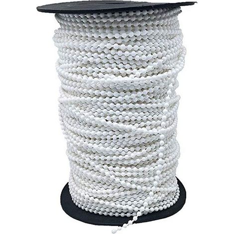 Chaîne de perles blanches 4,5 x 6 mm, 10 m, accessoire pour stores verticaux/stores enrouleurs/rideaux. (1/5)