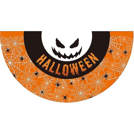 Guirlande de fanions pour Halloween, fanion en forme d'éventail à suspendre, décoration d'Halloween en demi-cercle (1/5)