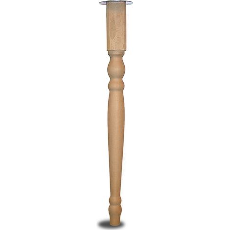 Gamba in legno sagomata Ø 60 - H.750 mm. legno grezzo