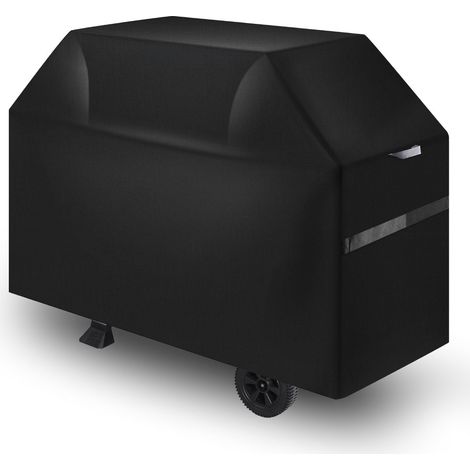 Housse de barbecue 1700 mm, bâche de protection barbecue extérieur, imperméable, résistante aux intempéries polyester 600D robuste facile à mettre et enlever, avec sangles auto-agrippantes, noir (1/5)