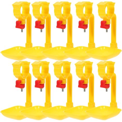 10 Pièces Distributeurs d'eau pour Poulets en Plastique Orange, Mangeoire à Poulets Pratique et Résistante, pour Ferme et Jardin (1/5)