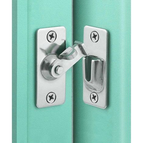 BUNTHAUS 90 degrés Loquet de porte Serrure de porte coulissante Serrure de porte moustiquaire Serrure de poche (1/4)