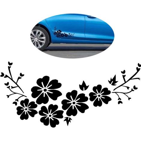Adesivi per auto con fiori neri, adesivi per moto, adesivi decorativi per auto, autoadesivi, impermeabili, 1 pezzo, 30 x 14 mm, alta qualità (1/5)