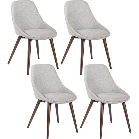 Set 4 Sedie 58x49xH85 cm in Tessuto Astrid Grigio Chiaro (1/5)