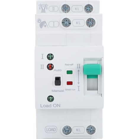 Commutateur transfert automatique manuel mini ATS 2P 80A pour générateur domestique sélecteur électrique double auto rail DIN ultra plat type PV (1/5)