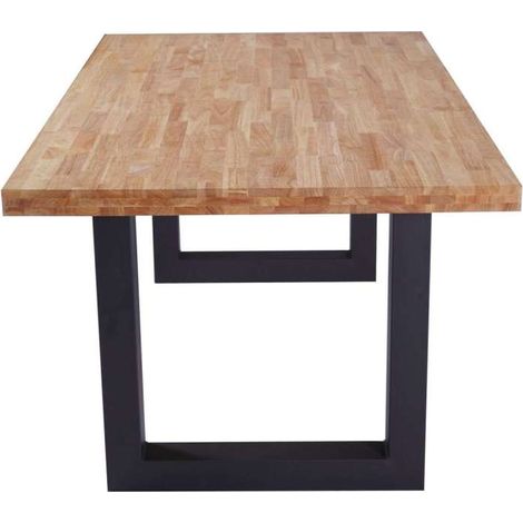 Mesa de comedor fija Loft Roble nordish/negro 160 cm(ancho) 100 cm(fondo) 75 cm(alto). (1/5)