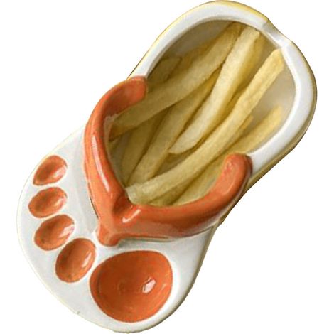 Plat à frites en céramique, assiette à frites mignonne en forme de tongs, bol en céramique mignon, plat de service pour chips et sauce soja en forme de tongs, orange