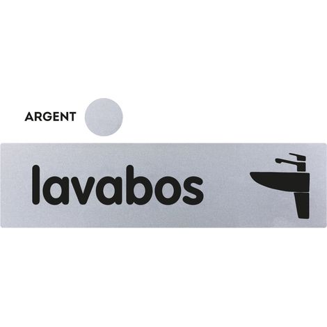 Plaque de porte Lavabos - Classique argent 170x45mm - 4320786