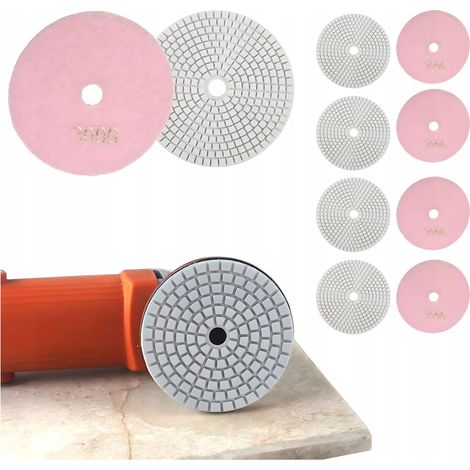 10 dischi diamantati da 80 mm per la lucidatura di piastrelle in porcellana con chiusura in velcro (1/5)