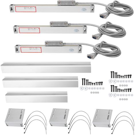 Règle linéaire 3 pièces pour encodeur numérique 2AE/3AE, lecture d'axe DRO, accessoires industriels, mesures 0-50mm, 0-250mm, 0-300mm