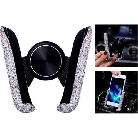 Support De Téléphone Portable De Voiture - KEEJAA - Pour Grille aérations - Blanc BLANC blanc FIXATION TELEPHONE (1/4)