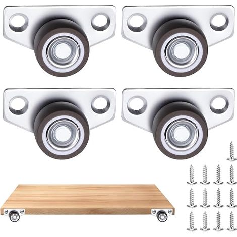 4 Pack Mini Furniture Caster Wheels TPR Rubber 25mm for Table Legs, Drawers and DIY Projects (1/5)