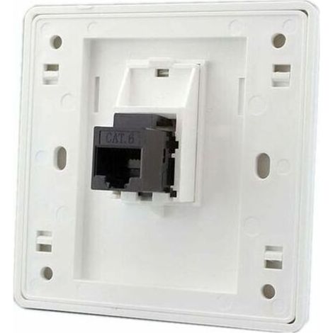 Femelle à femelle CAT6 Gigabit prise murale réseau double passage RJ45 LAN façade Internet prise de courant droite, 86x86mm 1 pcs (1/4)