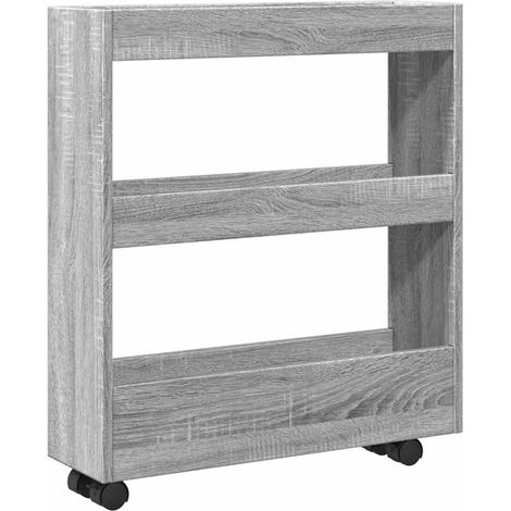 Maison Exclusive - Carrello Stretto a 3 Livelli Grigio Sonoma in Truciolato