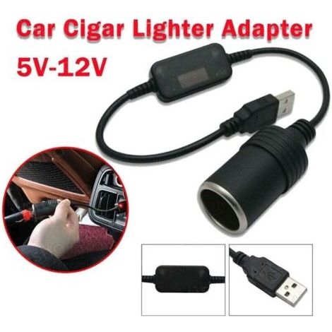 Pair 5-V-USB-C-Stecker auf 12-V-Auto-Zigarettenanzünder-Buchse, Netzteil-Konverter, USB auf 12-V-Gleichstromadapter für Auto-Fahrtenrekorder, elektronisches Autoladegerät (1/5)
