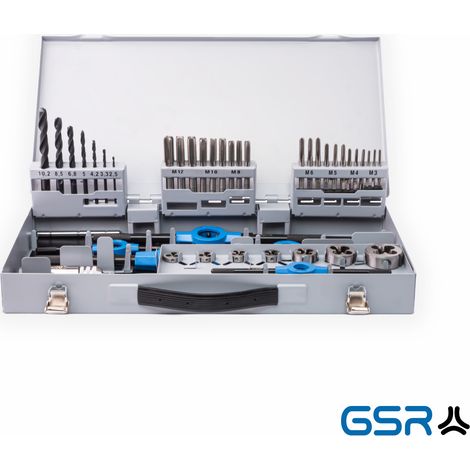 GSR 00708080 Gewindeschneidsatz 45teilig HSS-G metrisch M3 - M12 (1/5)