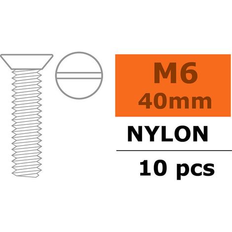 Revtec - Flat Head Screw - M6X40 - Nylon - 5 pcs