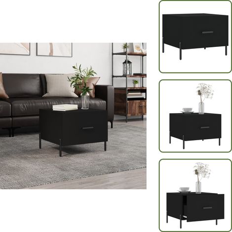 Couchtisch Schwarz 50x50x40 cm Holzwerkstoff - Schwarzer Couchtisch - Holzwerkstoff Couchtisch - Sideboard Schwarz - Beistelltisch Schwarz - Wohnzimmerstil (1/5)