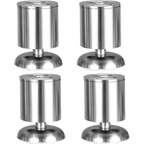 Lot De 4 Pieds De Meuble Réglables En Acier Inoxydable 8 Cm (1/5)