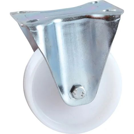 AVL Festellrolle 125 mm weiß aus robustem Stahl