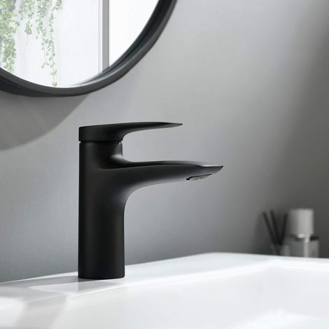 Grifo monomando para lavabo negro mateZOLGINAH , grifo de baño con agua fría y caliente disponible (1/5)