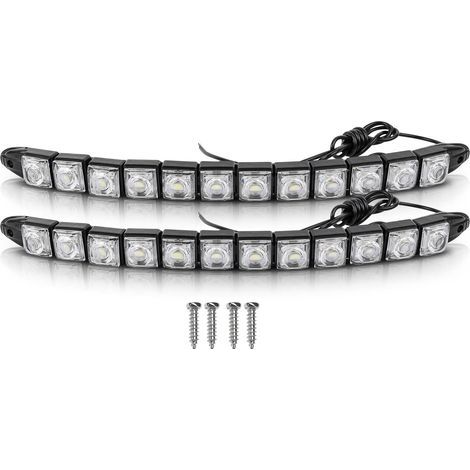 2pcs Universal 12v White Waterproof LED Strips for Car, Truck, SUV (1/5)