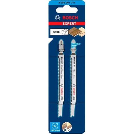 BOSCH PROFESSIONAL 2X HOJAS DE SIERRA DE CALAR EXPERT 'WOOD 2-SIDE CLEAN' T 308 B (PARA MADERA CONTRACHAPADA, PANEL DE MUEBLES D