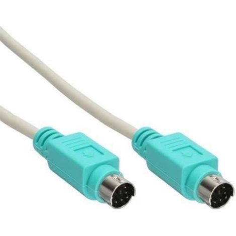 Câble PS/2 - 2 M - Connecteur Mini-DIN 6 Broches Mâle/Mâle - Pour Ordinateur PC - 1 Pièce