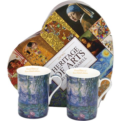 Tazas de porcelana de 300 ml con diseño de Nenúfares de Van Gogh (juego de 2) para regalar (1/5)
