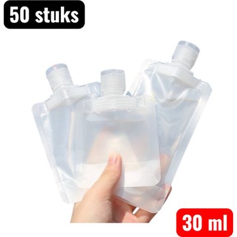 50 pièces - Flacons de voyage - Flacons de voyage réutilisables - Contenants cosmétiques - Accessoires de voyage amusants - Petits sacs pour shampooing et lotion - Contenants cosmétiques vides pour li (1/5)