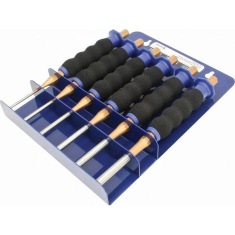 Asta, modelo A-S6PP, Juego de 6 punzones con mango, herramienta de alta calidad para trabajos de impacto y perforación, ideal para aplicaciones profesionales.