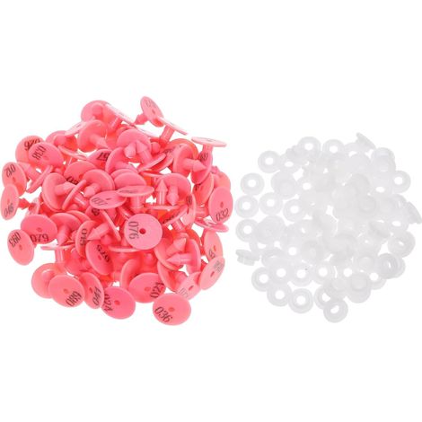 Boucle D'identification Auriculaire pour Lapin Rose 100 Pièces Pp Numérotation 1 à 100 pour Petits Animaux Usage Polyvalent Fixation Simple Éleveurs et Suivi de Ferme
