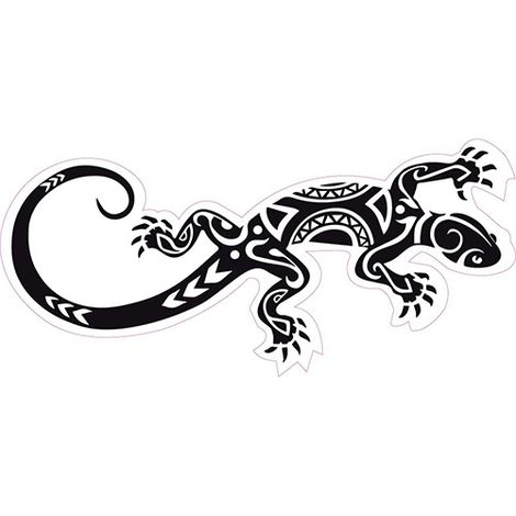 1 salamandre Lizard logo autocollant sticker - Taille : 17 cm - Couleur : noir (1/4)