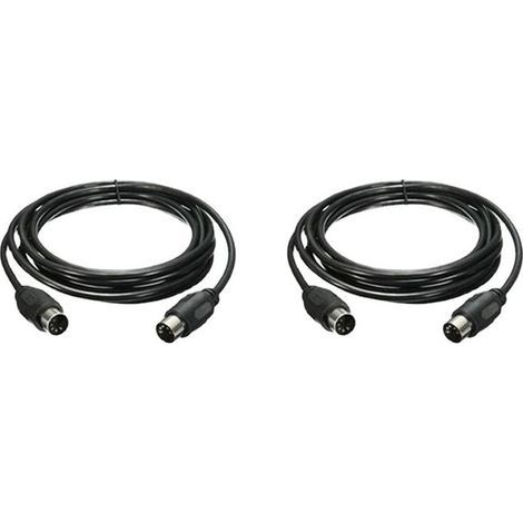 Convient pour deux câbles d'extension MIDI mâle-mâle à 5 broches, câbles d'extension MIDI de haute qualité, adaptés aux guitares et aux pianos électriques, longueur 1,5 mètre. (1/5)