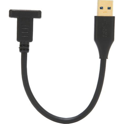 Câble USB 3.0 Mâle vers Type C Femelle 20cm Doré 5Gbps Résistant PVC (1/5)