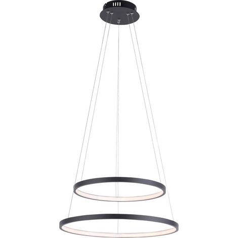 Hängeleuchte Esszimmerlampe Pendelleuchte LED anthrazit dimmbar Ring Design Alu (1/5)
