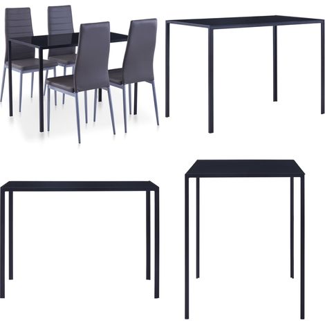 5-tlg. Essgruppe Grau - Esstisch - Essgruppe - Wohnzimmer - Küchenstuhl - Moderner Esstisch - Home & Living (1/5)