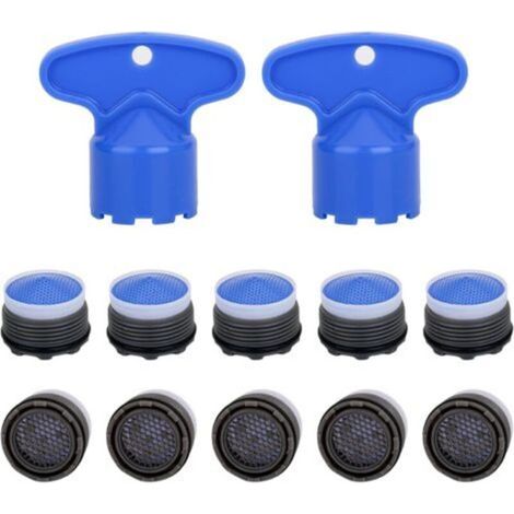 10 Pièces Mousseur Robinet Aérateurs,filtre robinet, M18,5 Avec 2 clés plate filtre eau robinet Pour cuisine, Salle de bain et jardin Économie d'eau et protection anti éclaboussures