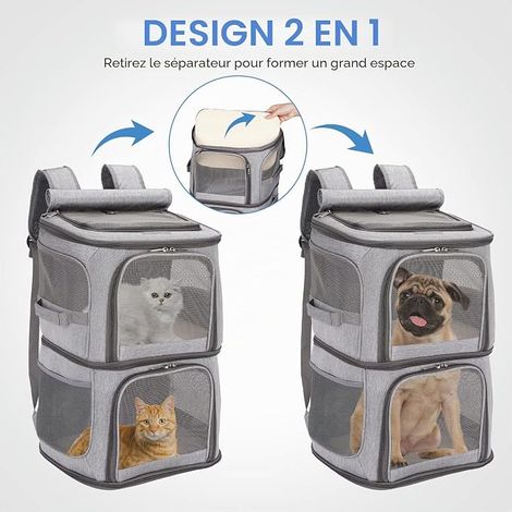 Backpack for Cats, Divider, Grey (1/4)