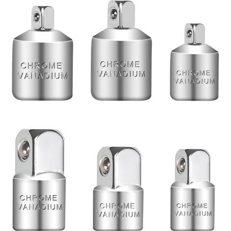 Set di 6 adattatori per bussole da 1/4" a 3/8" e da 3/8" a 1/4" per chiavi a bussola e cricchetti (1/5)